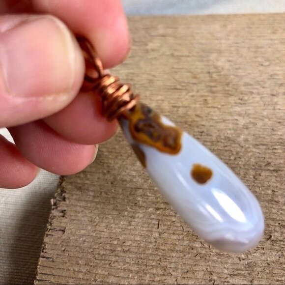 Spotted Banded Agate Necklace Pendant - Picture 4 of 6